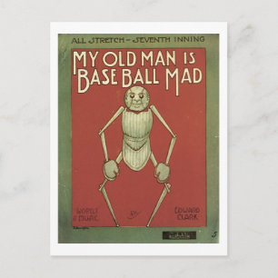 Mein Alter Ist Baseball Verrückt Vintage Songbook Postkarte