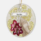 Mein Amaryllisches Christliches Kreuz Keramik Ornament (Links)