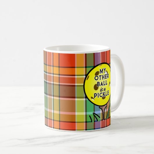 Mein anderer Ball ist ein Pickle-Golfer-Pickleball Kaffeetasse (VorderseiteRechts)