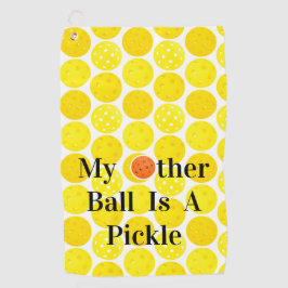 Mein anderer Ball ist ein Picknick, gelbe Pickleba Golfhandtuch