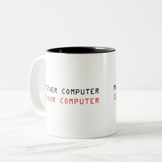 Mein anderer Computer ist Ihr Computer Zweifarbige Tasse (Vorderseite Links)