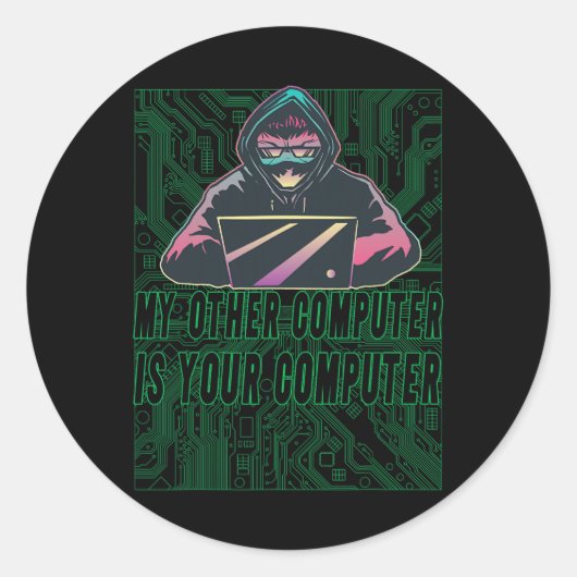 Mein anderer Computer ist Ihre Computer-Evolution Runder Aufkleber (Vorderseite)