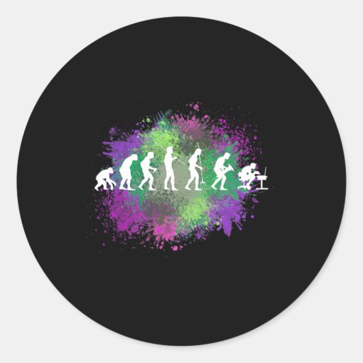 Mein anderer Computer ist Ihre Computer-Evolution Runder Aufkleber (Vorderseite)