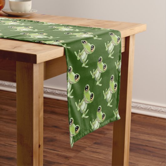Mein anderer Green Frosch Friend Table Runner Kurzer Tischläufer (Beispiel)
