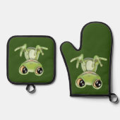 Mein anderer Grüner Froschfreund Seltzer kann sich Ofenhandschuh & Topflappen-Set (Vorderseite)