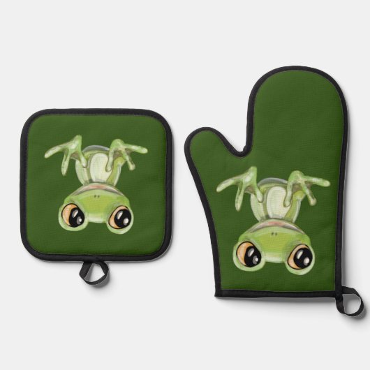 Mein anderer Grüner Froschfreund Seltzer kann sich Ofenhandschuh & Topflappen-Set (Vorderseite)