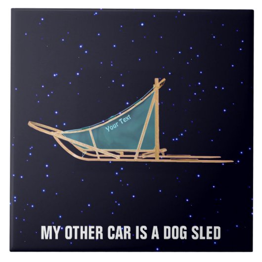 Mein anderes Auto ist ein Schlitten Fliese (Vorderseite)