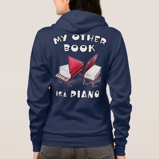 Mein anderes Buch ist ein Klavier für Keyboard-Mus Hoodie (Rückseite)