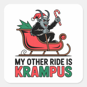 Mein anderes Fahrzeug ist der Krampus Krampus Schl Quadratischer Aufkleber