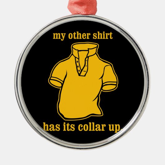 mein anderes Shirt hat seinen geknallten Kragen Silbernes Ornament (Vorne)