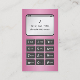 Mein anderes Telefon - Pink Personal Calling Cards Telefonnummerkarte