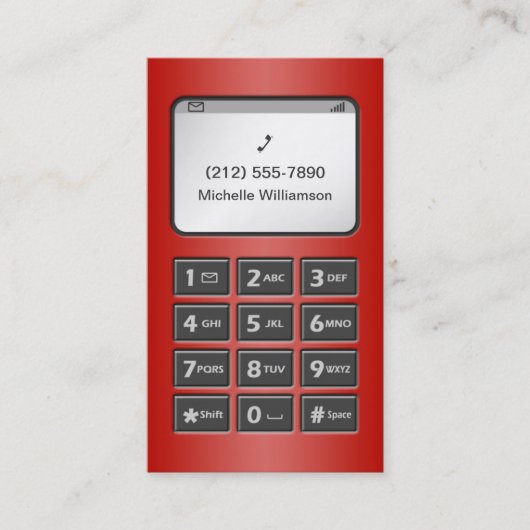 Mein anderes Telefon - rote Visitenkarten Visitenkarte (Vorderseite)