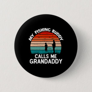 Mein Angelbuddy nennt mich Grandaddy Retro Vintag Button