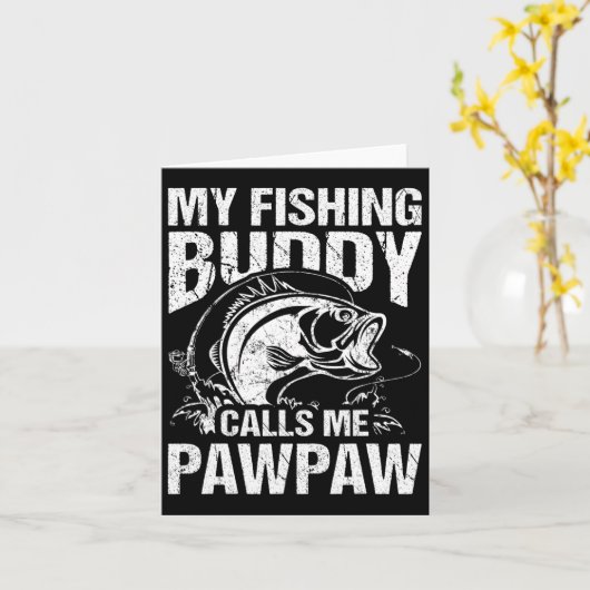 Mein Angelbuddy nennt mich Pawpaw Father's Day Fis Karte (Gelbe Blume)