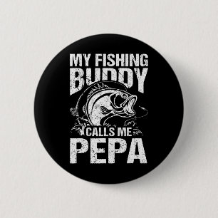 Mein Angelbuddy nennt mich Pepa Vatertag Fischer Button