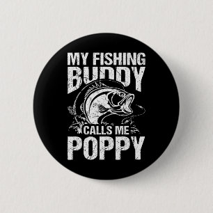 Mein Angelbuddy nennt mich Poppy Vatertag Fishe Button