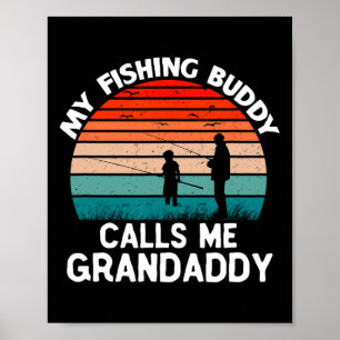Mein Angelkumpel nennt mich Grandaddy Retro Vintag Poster