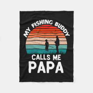 Mein Angelpartner nennt mich Papa Retro Vintage Op Fleecedecke