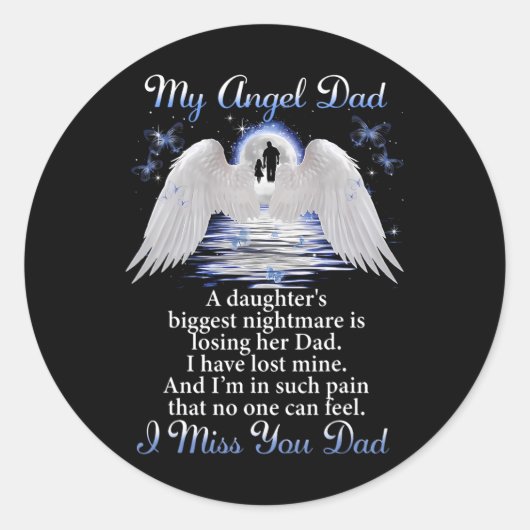Mein Angle Vater ich verzeihe dir Vater Memorial D Runder Aufkleber (Vorderseite)