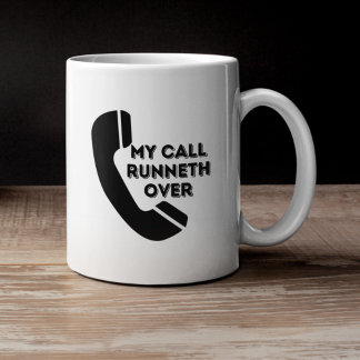 Mein Anruf läuft über Lustiger Arbeitsbecher Kaffeetasse