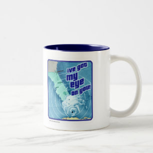 Mein Auge auf euch Hurrikan Storm Slogan Zweifarbige Tasse