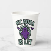 MEIN AURA IST LIT - Funny Halloween Partys Cup Pappbecher (Vorderseite)