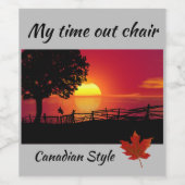 Mein Auszeit Stuhl Kanadischer Stil Weinetikett (Einzelnes Label)