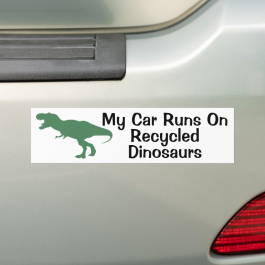 Mein Auto fährt mit gerecycelt Dinosaurier-Autoauf Autoaufkleber (Auf Auto)