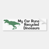 Mein Auto fährt mit gerecycelt Dinosaurier-Autoauf Autoaufkleber (Vorne)