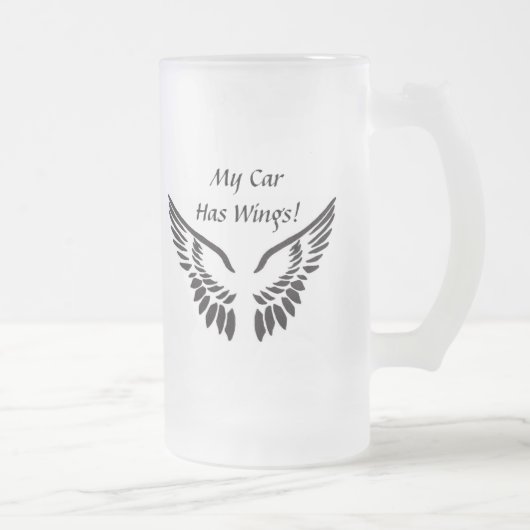Mein Auto hat Flügel! Mattglas Bierglas (Rechts)