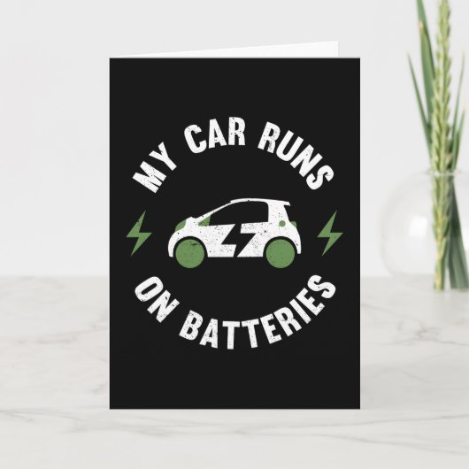 Mein Auto läuft auf Batteries Funny EV Gift Electr Karte (Vorderseite)