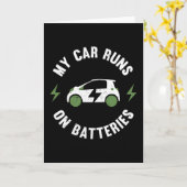Mein Auto läuft auf Batteries Funny EV Gift Electr Karte (Gelbe Blume)