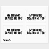 Mein Autofahrer kümmert mich zu scharf Rechteckiger Aufkleber (Blatt)