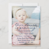 Mein Baby 1. Geburtstag - Einfache Einladung zum F (Vorderseite)