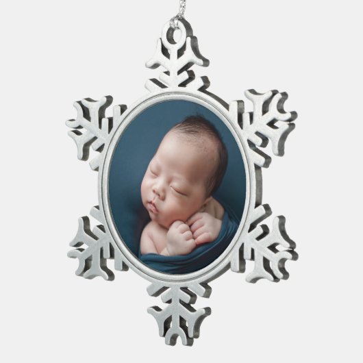 Mein Baby 1. Weihnachten Schneeflocken Zinn-Ornament (Rechts)