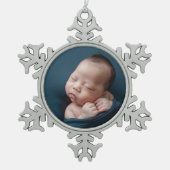 Mein Baby 1. Weihnachten Schneeflocken Zinn-Ornament (Vorderseite)