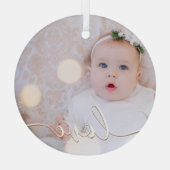 Mein Baby Foto Custom Ornament Aus Glas (Rückseite)