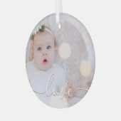 Mein Baby Foto Custom Ornament Aus Glas (Vorderseite links)