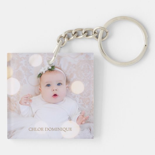 Mein Baby Foto Custom Schlüsselanhänger (Rückseite)