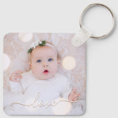 Mein Baby Foto Custom Schlüsselanhänger (Rückseite)