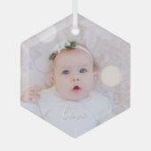 Mein Baby-Foto Ornament Aus Glas (Vorderseite)