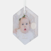 Mein Baby-Foto Ornament Aus Glas (Vorderseite Links)