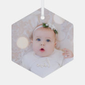 Mein Baby-Foto Ornament Aus Glas (Rückseite)