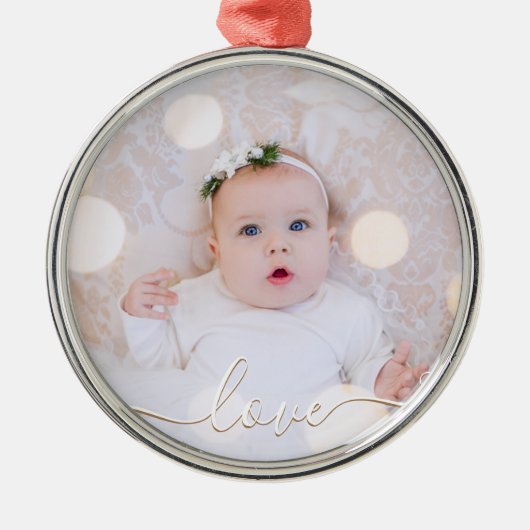 Mein Baby-Foto Ornament Aus Metall (Vorne)