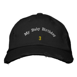 Mein Baby Geburtstag 3 Schwarze Geburtstagsmütze F Bestickte Baseballkappe