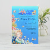 Mein Baby Meerjungfrau, Babydusche Einladung (Stehend Vorderseite)