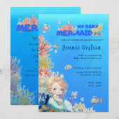 Mein Baby Meerjungfrau, Babydusche Einladung (Vorne/Hinten)