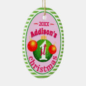 Mein Baby (Name)1. Weihnachten Keramik Ornament (Rechts)