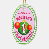 Mein Baby (Name)1. Weihnachten Keramik Ornament (Links)