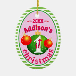 Mein Baby (Name)1. Weihnachten Keramik Ornament